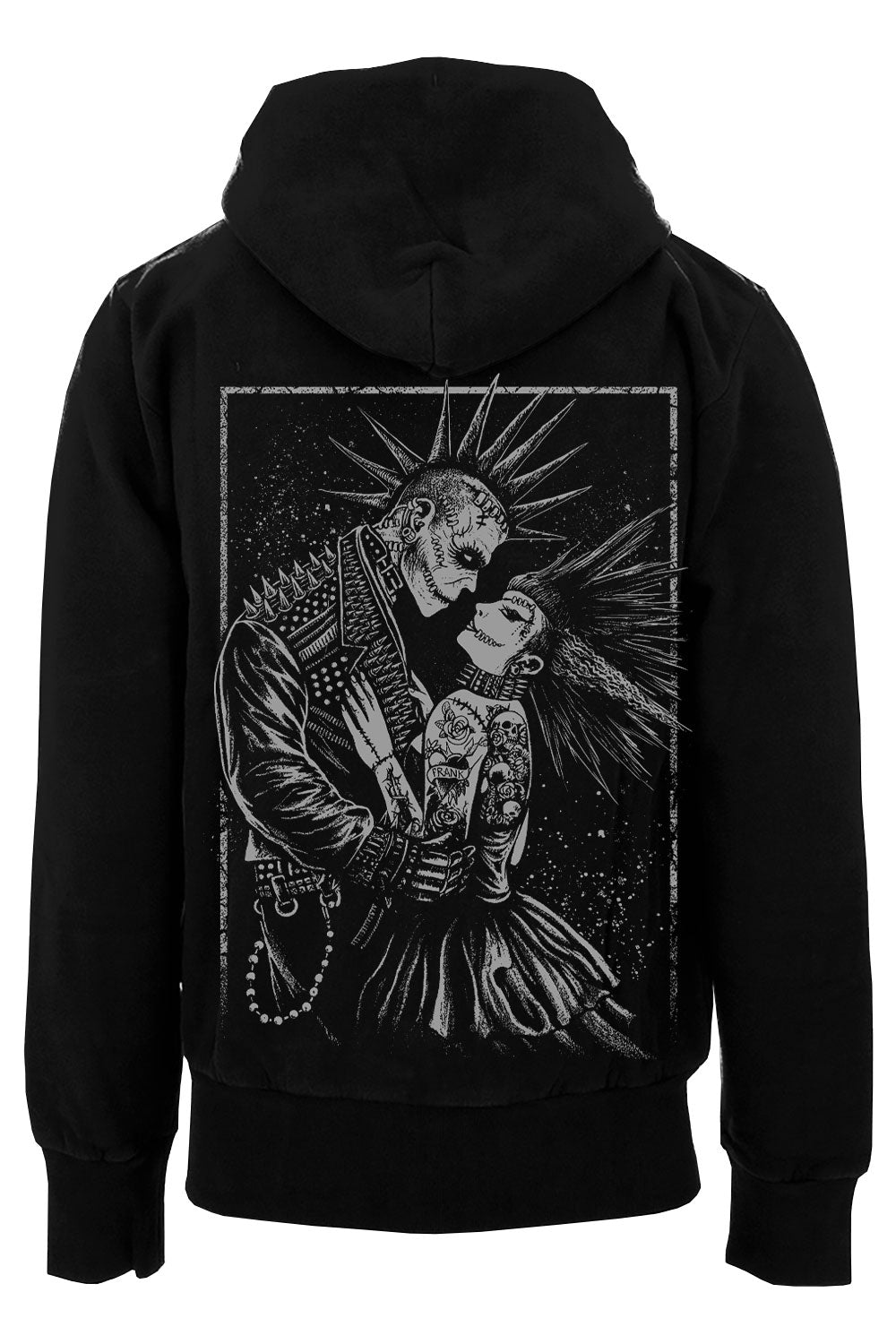 Monster Love: Frankenstein & Bride Hoodie [Graveyard Gray]