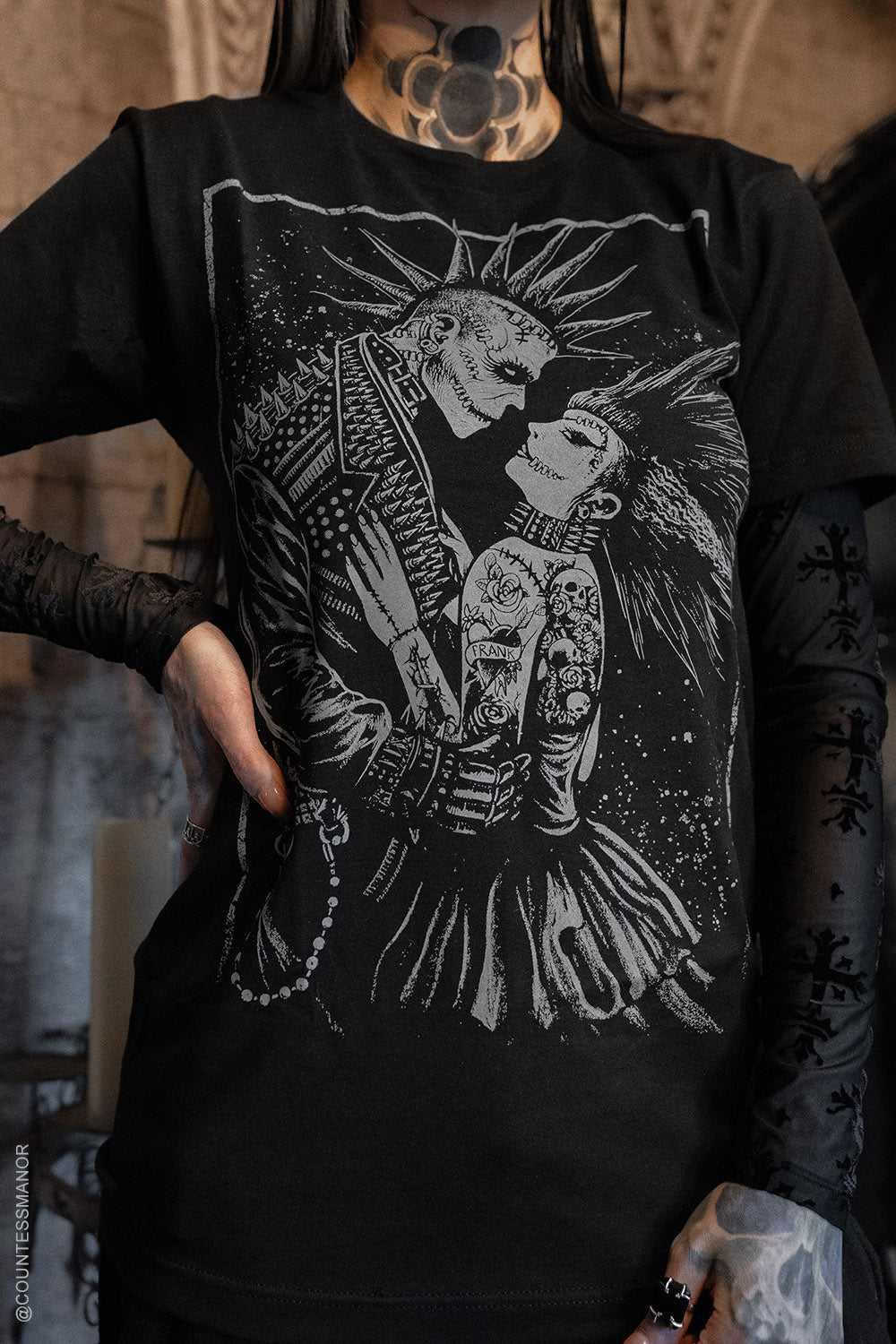 frankenstein tattooed shirt