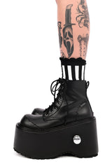 stitched frankenstein chunky platform boots