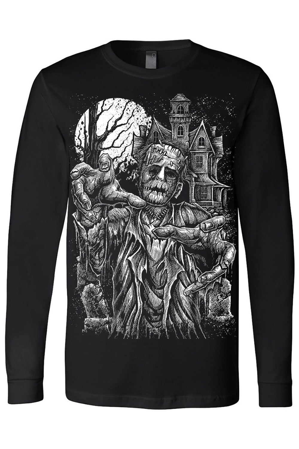 mens gothic long sleeve monster shirt