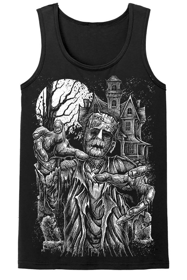 mens haunted house tank top