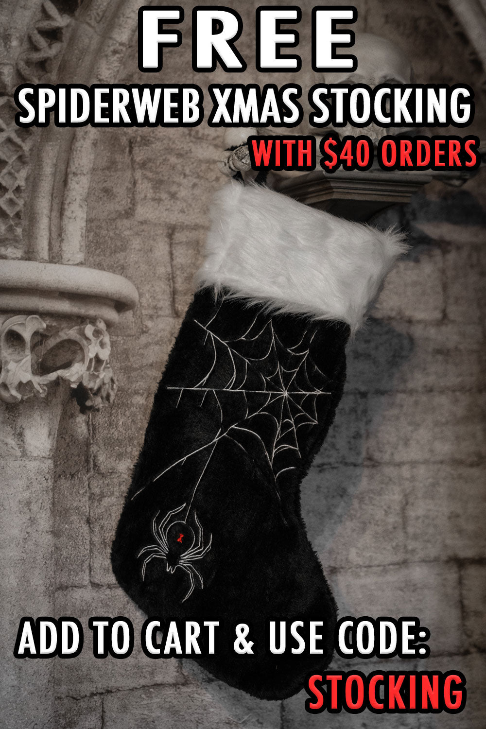 Black Widow Spider Christmas Stocking