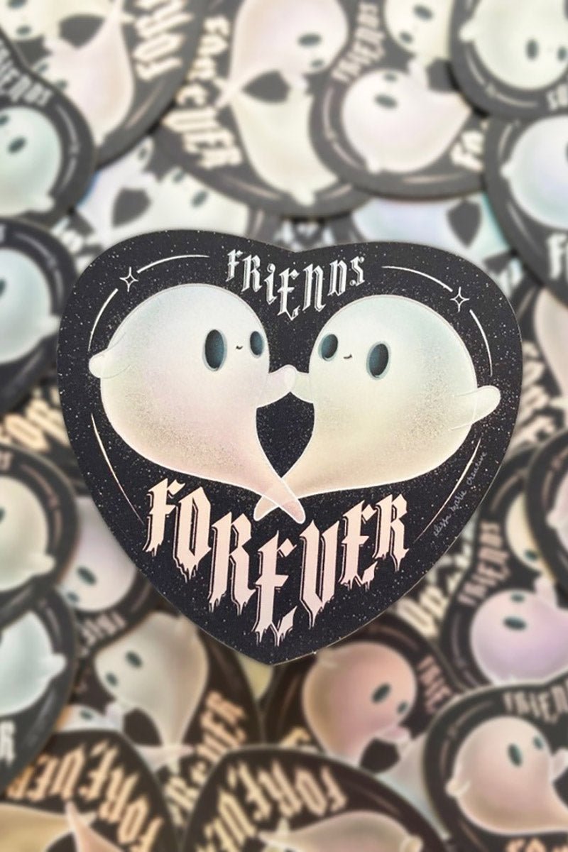 Friends Forever Ghostie Holo Sticker - stationery - VampireFreaks - Elissa Marie Creative