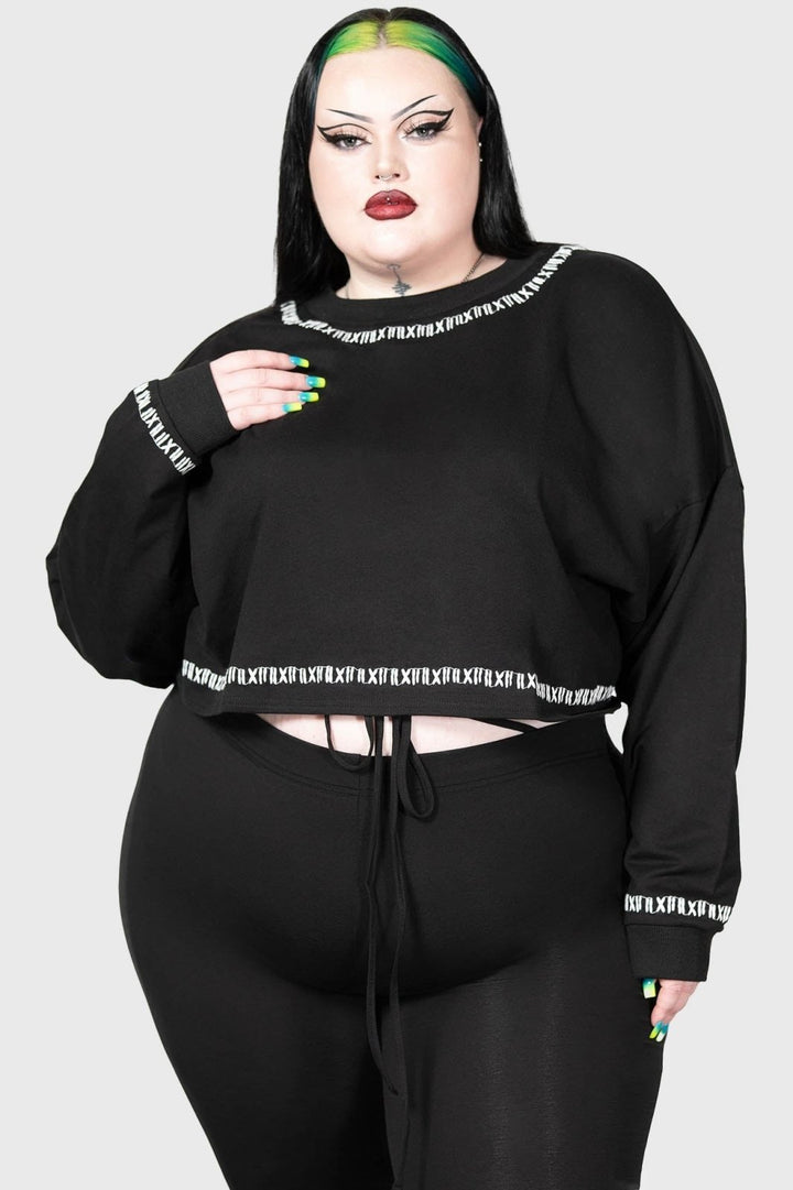 Fright N Terror Crop Sweater - womens outerwear - VampireFreaks - Killstar