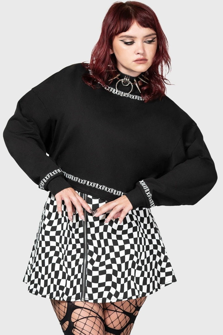 Fright N Terror Crop Sweater - womens outerwear - VampireFreaks - Killstar