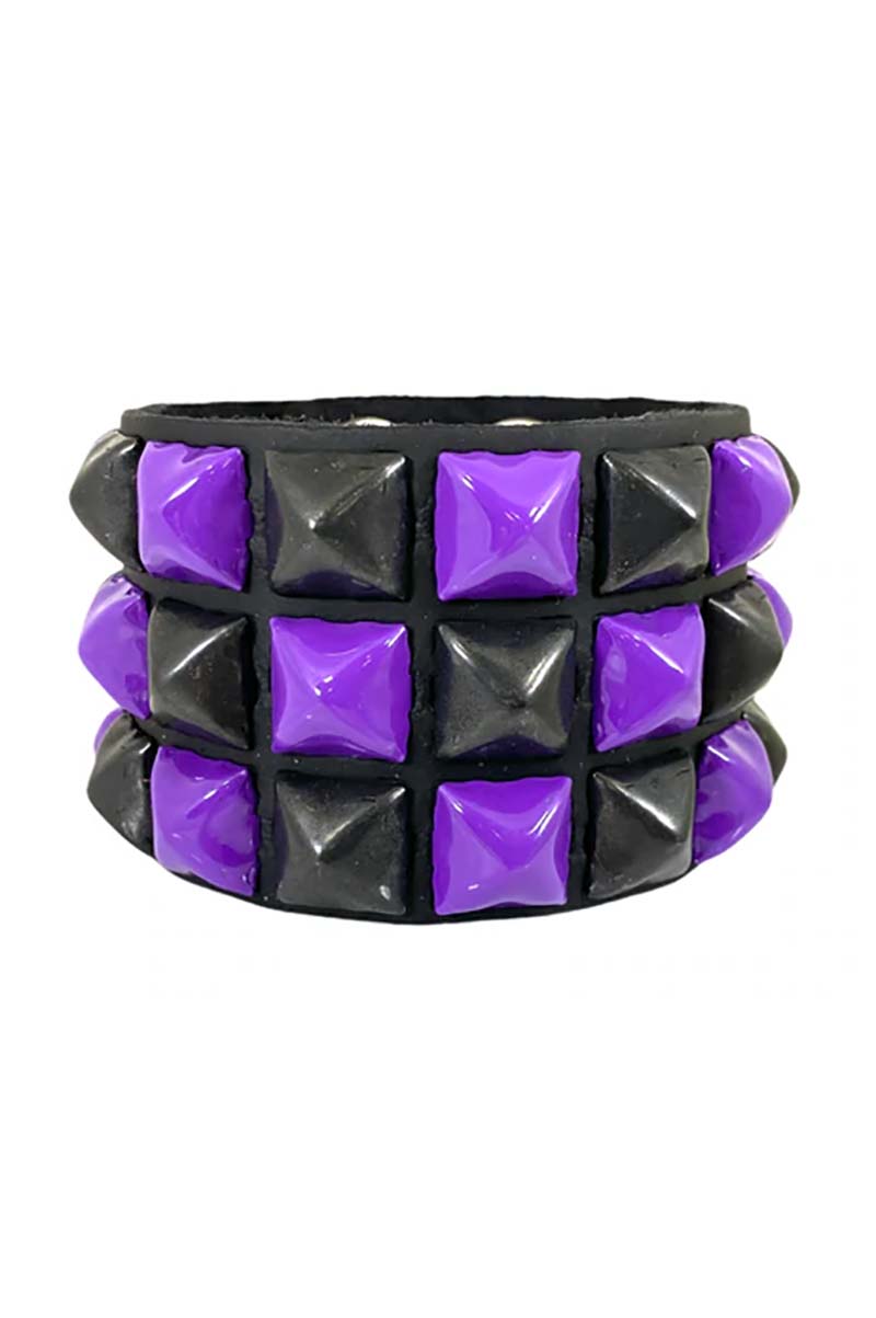 Fright Night Checkered Bracelet [Black/Purple] - bracelets - VampireFreaks - Funk Plus