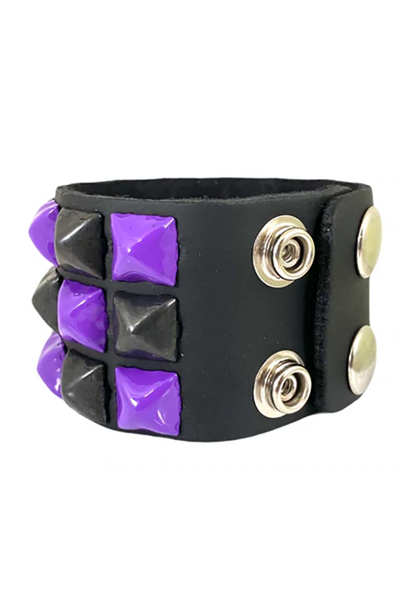 Fright Night Checkered Bracelet [Black/Purple] - bracelets - VampireFreaks - Funk Plus