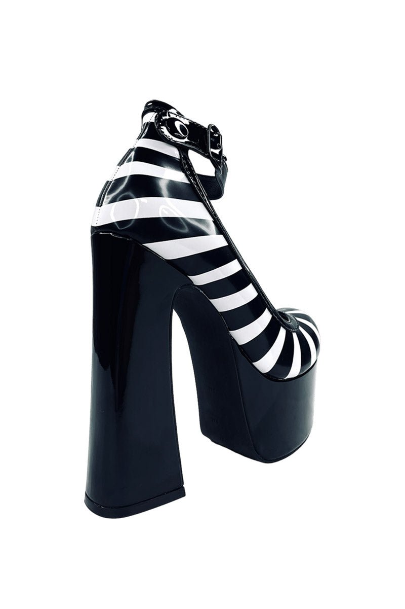 Fright Platform Heels [BLACK/WHITE] - womens shoes - VampireFreaks - YRU