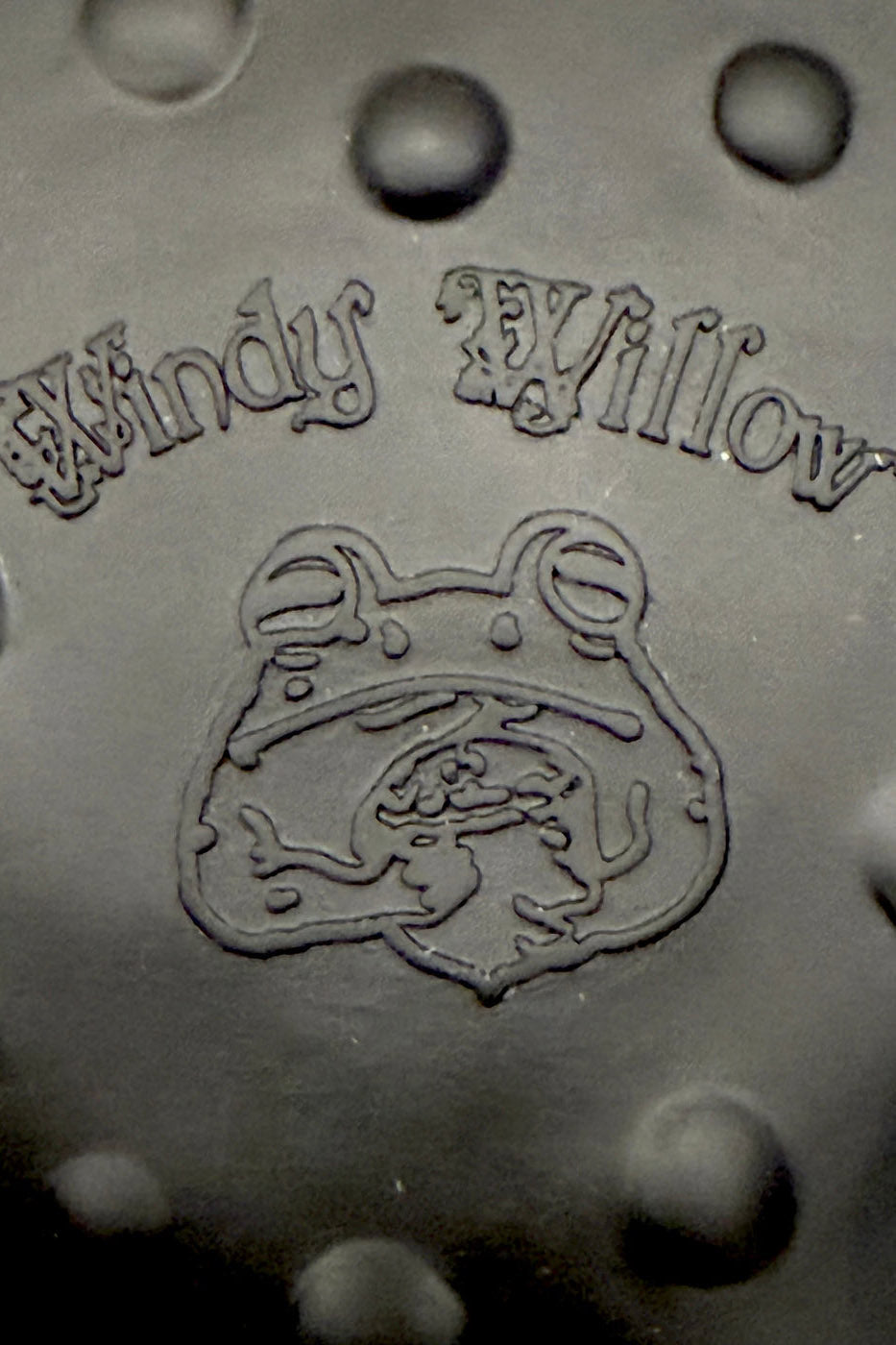 whimsigoth vinyl black frog tad shaped handbag by windy willow