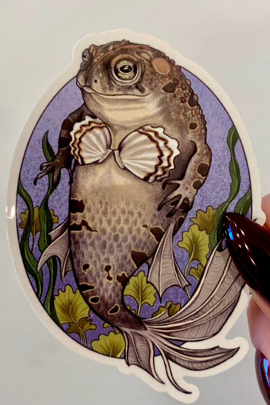 toad mermaid funny fantasy sticker