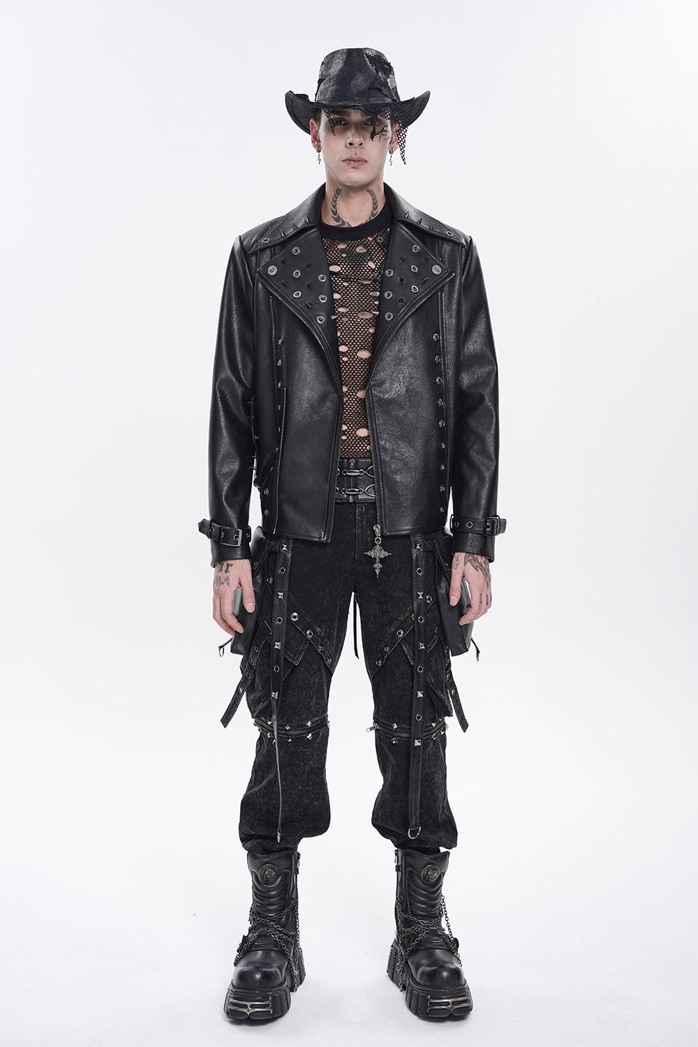 Devil Fashion Mens studded jacket