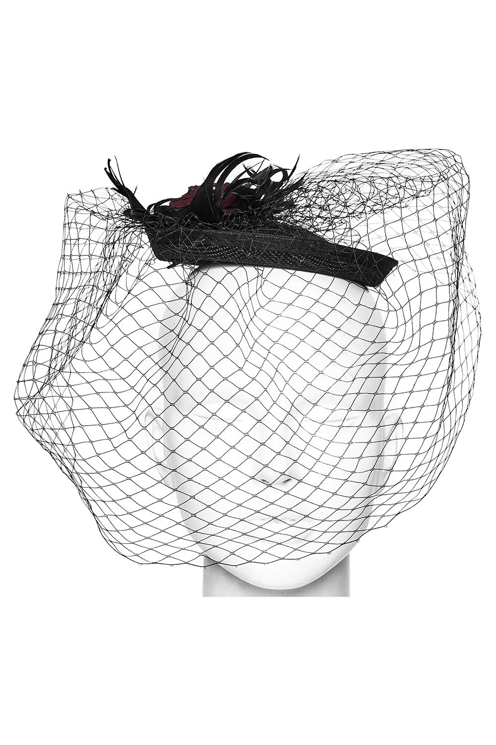 emo goth womens black hat with veil fashion accessory