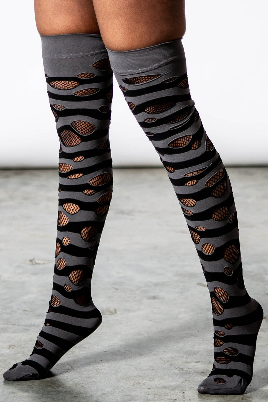 Wretched Soul Distress Socks [BLACK/ASH]