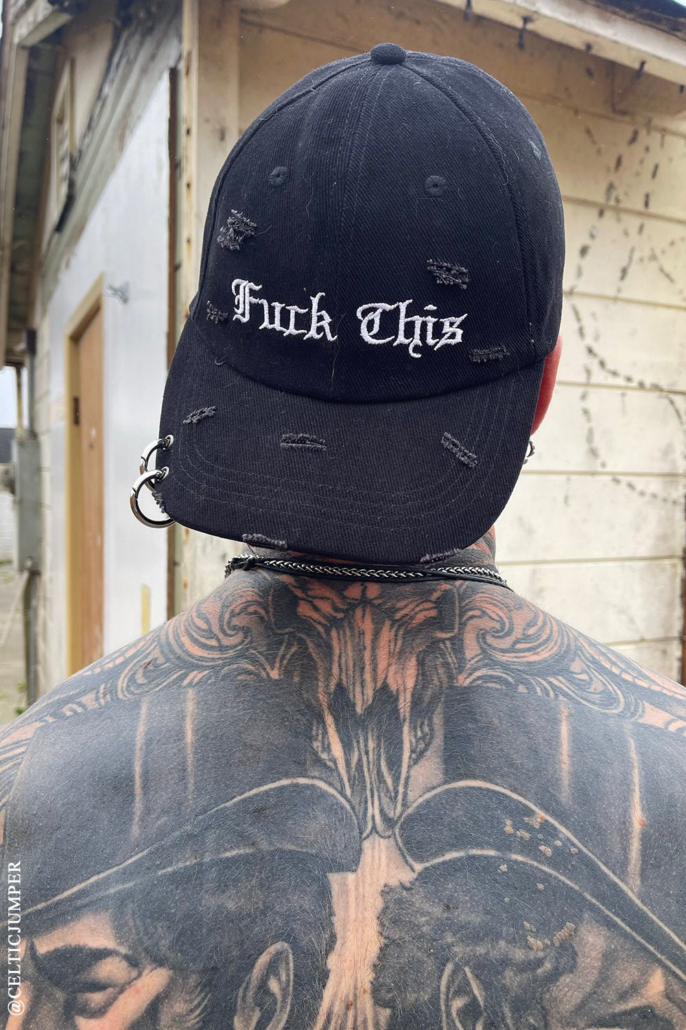 Fuck This Pierced Baseball Cap - hats & scarves & headwear - VampireFreaks - VampireFreaks