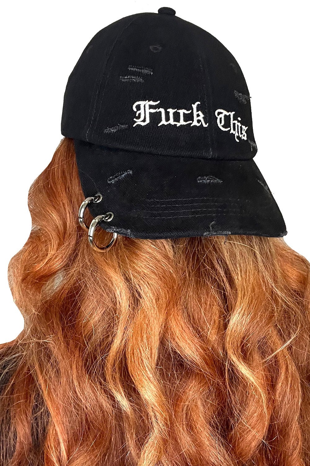 Fuck This Pierced Baseball Cap - hats & scarves & headwear - VampireFreaks - VampireFreaks