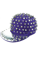 Full Spike Cap Hat [Purple] - hats & scarves & headwear - VampireFreaks - Poizen Industries