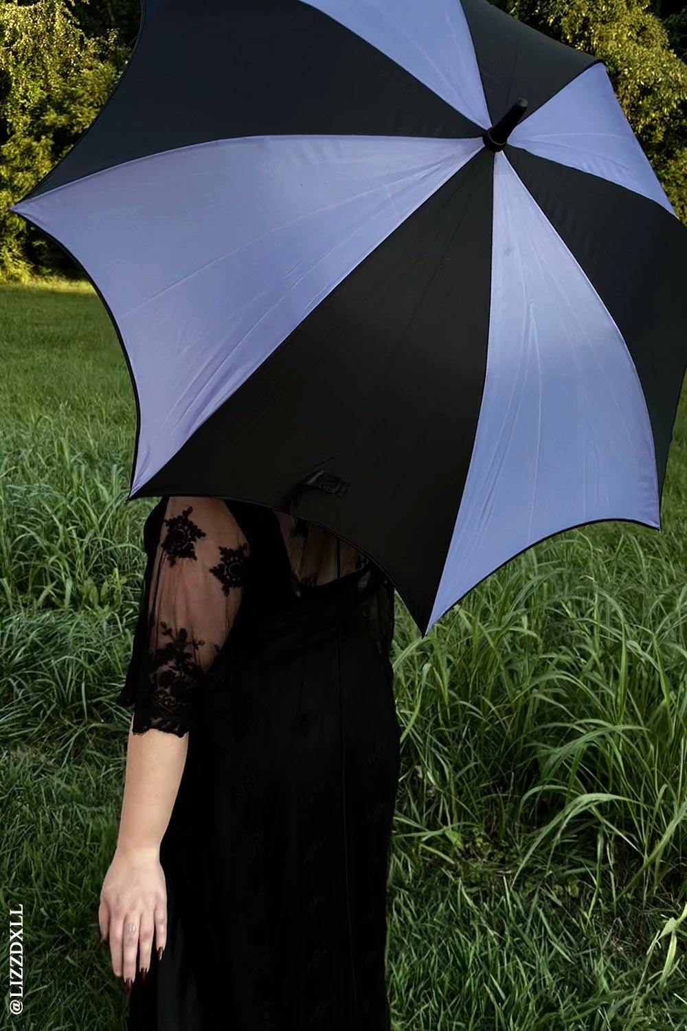 Funeral Procession Umbrella [BLACK/PURPLE] - umbrellas - VampireFreaks - VampireFreaks