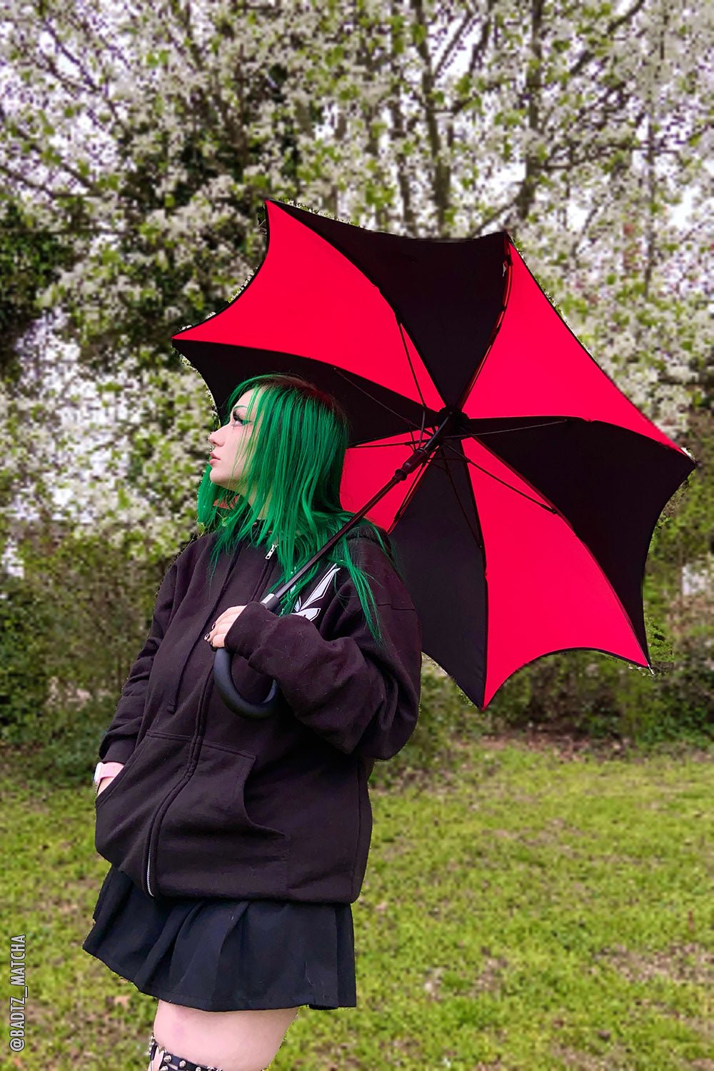 Funeral Procession Umbrella [BLACK/RED] - umbrellas - VampireFreaks - VampireFreaks