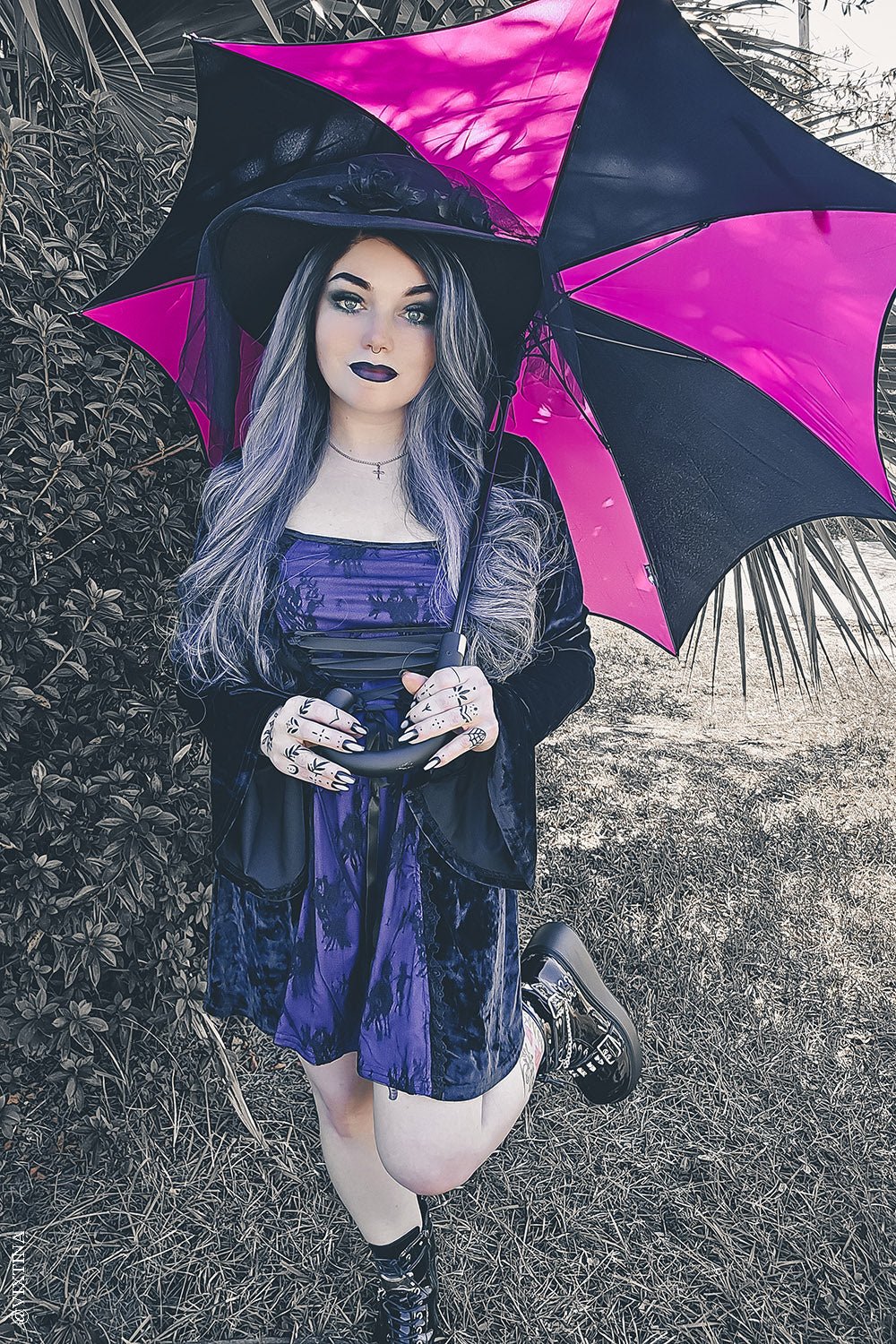 Funeral Procession Umbrella [HOT PINK] - umbrellas - VampireFreaks - VampireFreaks