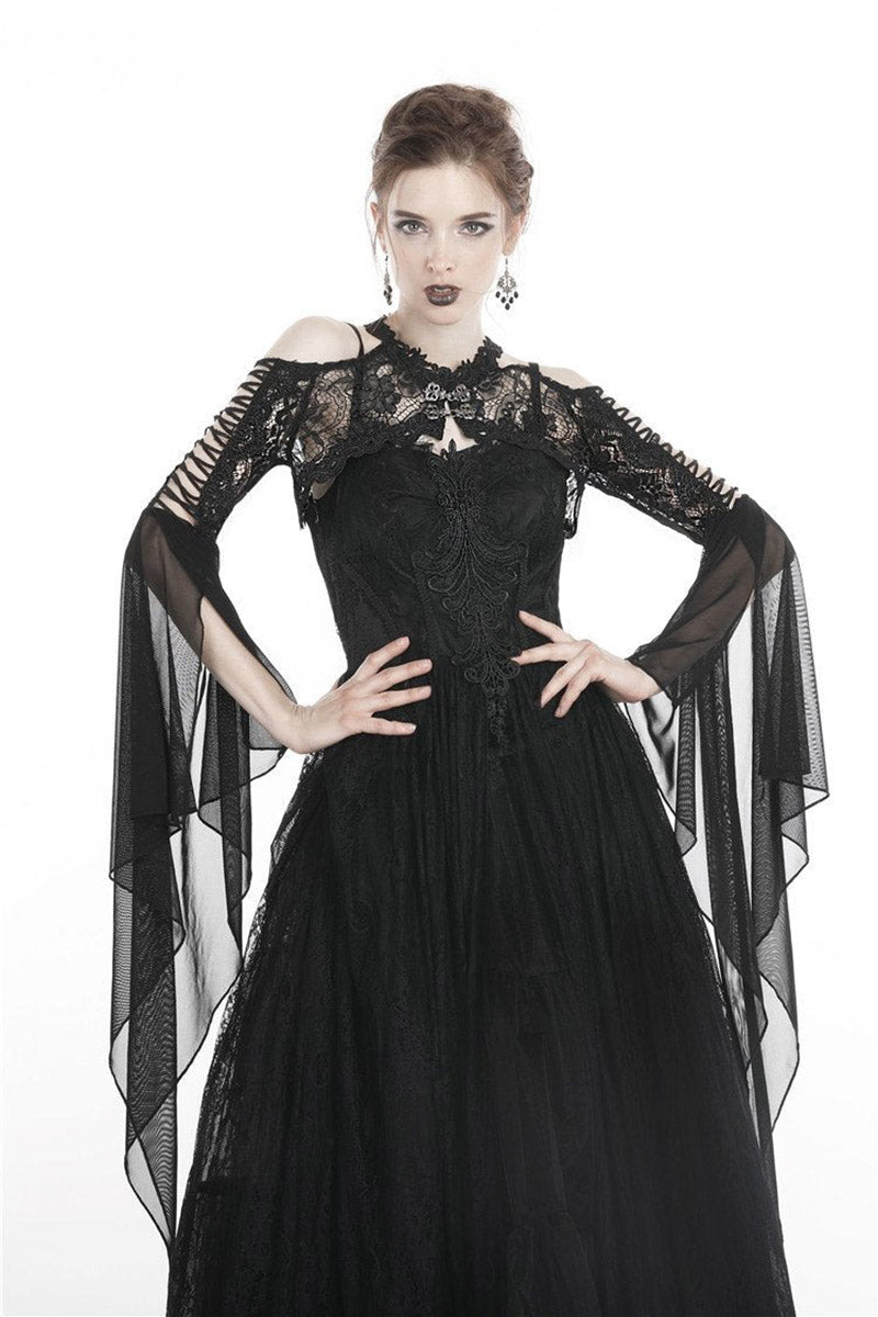 Funerary Flared Sleeve Gothic Bolero - womens outerwear - VampireFreaks - Dark In Love