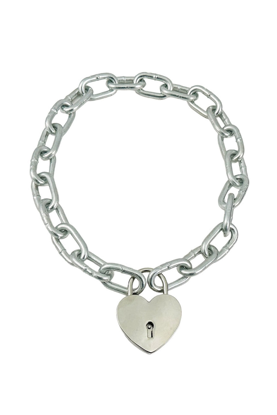 Chunky Chain Heart Padlock Choker