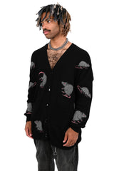 halloween mouse rat cardigan with button up closure