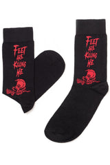 knitted red and black socks for men and women