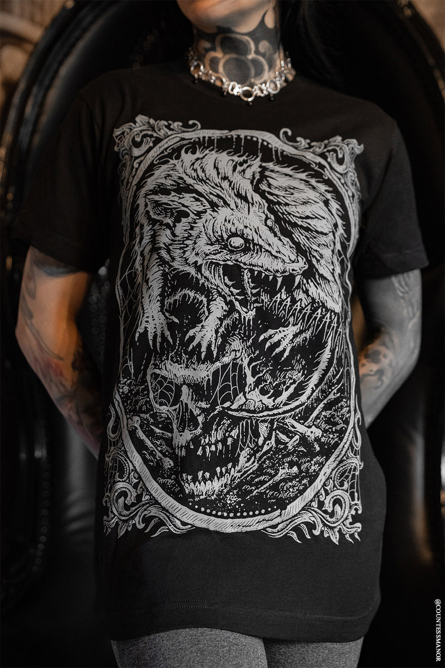 gothic opossum graphic shirt 