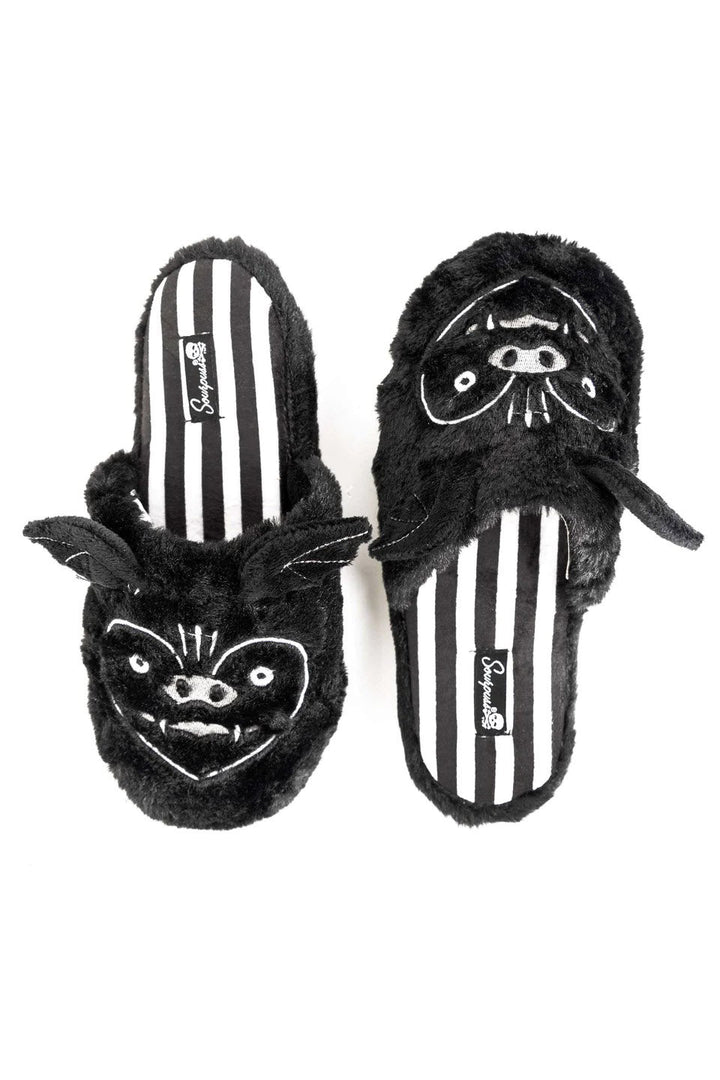 Furry Bat Slippers - womens shoes - VampireFreaks - Sourpuss