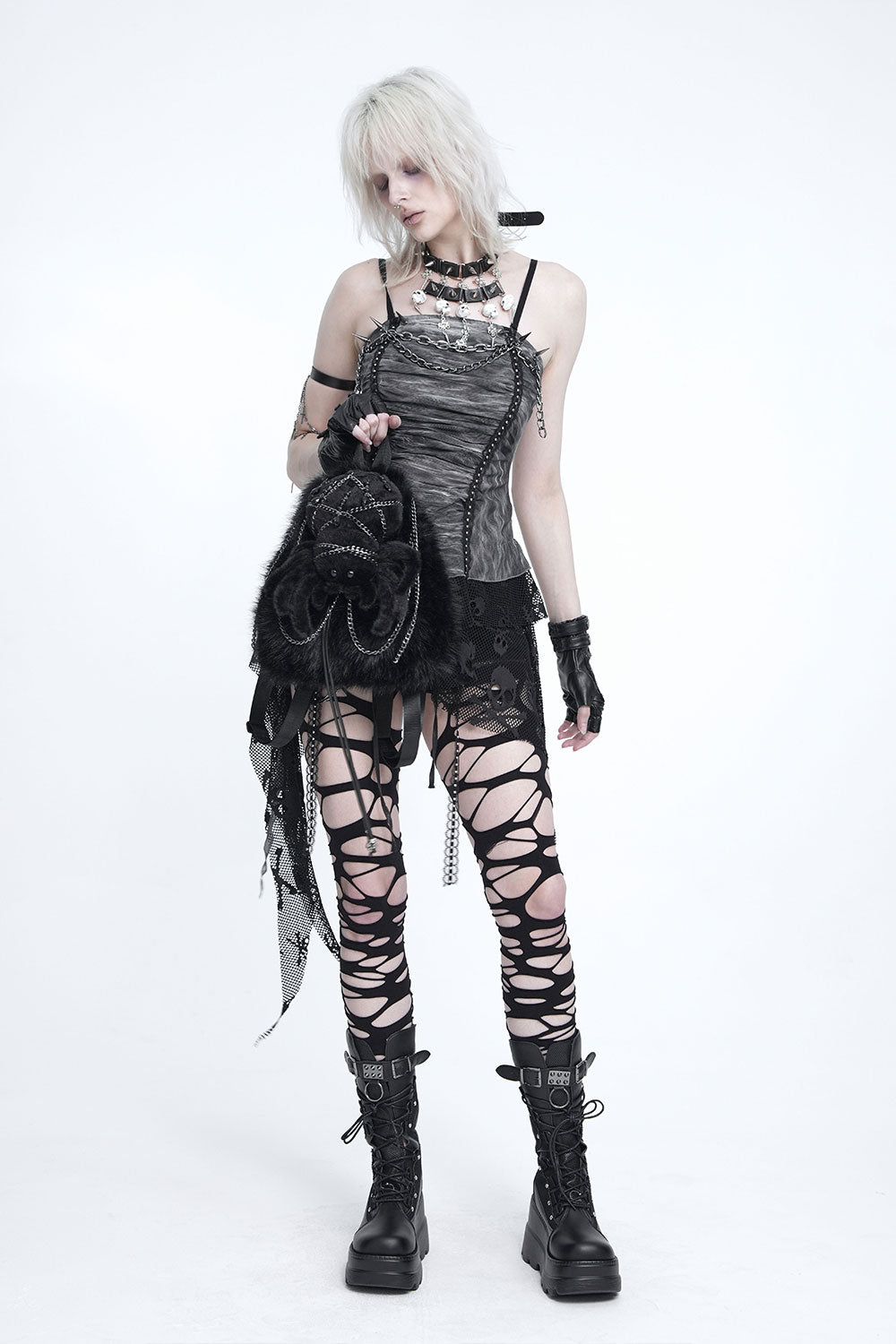 Furry spider backpack from Devil Fashion