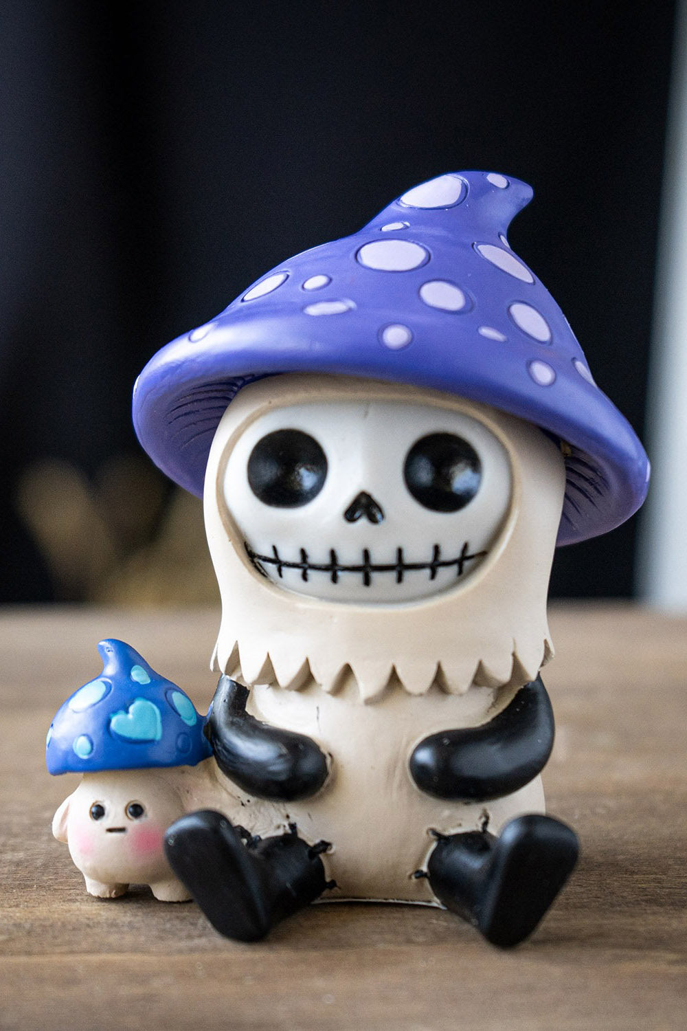 hand-painted creepy cute mushroom figurine 