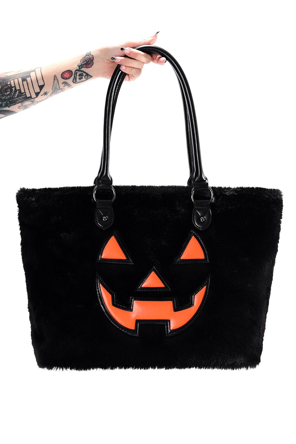 Halloween Faux PU Leather Tote Bag, popular Halloween Tote Bag, Gothic Tote Bag, Spooky Tote Bag, Gothcore Tote Bag, Goth Tote Bag, Spooky Bag