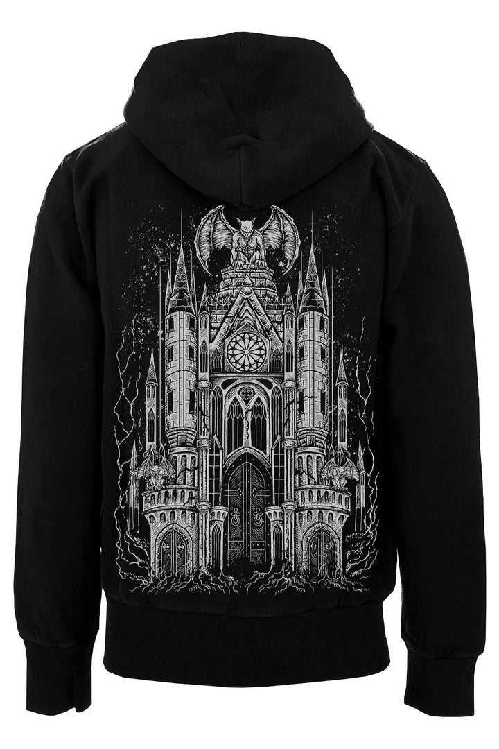 Gargoyle Cathedral Hoodie [METALLIC SILVER] - mens outerwear - VampireFreaks - VampireFreaks