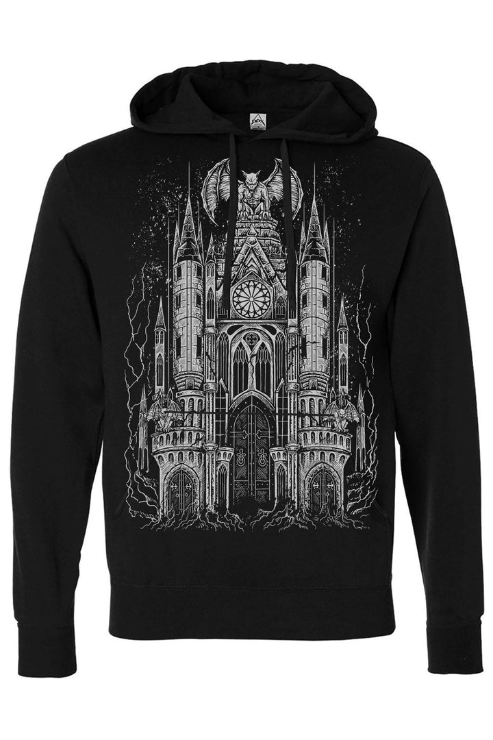 Gargoyle Cathedral Hoodie [METALLIC SILVER] - mens outerwear - VampireFreaks - VampireFreaks