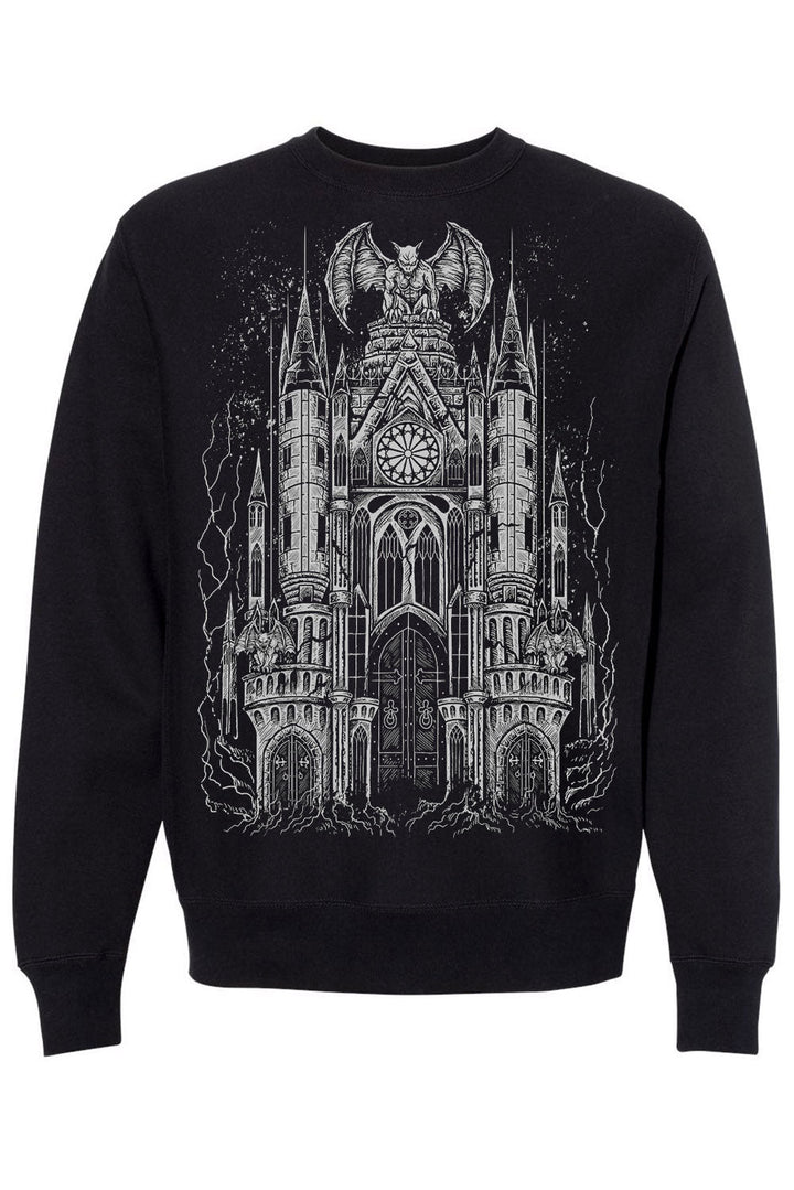 Gargoyle Cathedral Sweatshirt [METALLIC SILVER] - mens outerwear - VampireFreaks - VampireFreaks