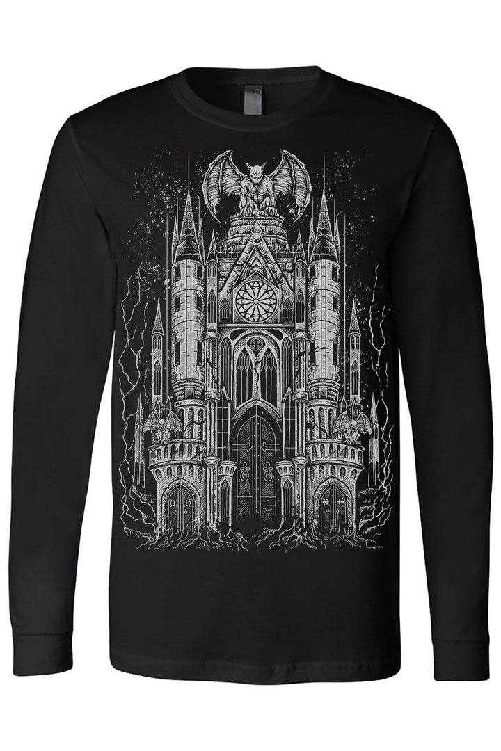 Gargoyle Cathedral T-shirt [METALLIC SILVER] - graphic t-shirt - VampireFreaks - VampireFreaks