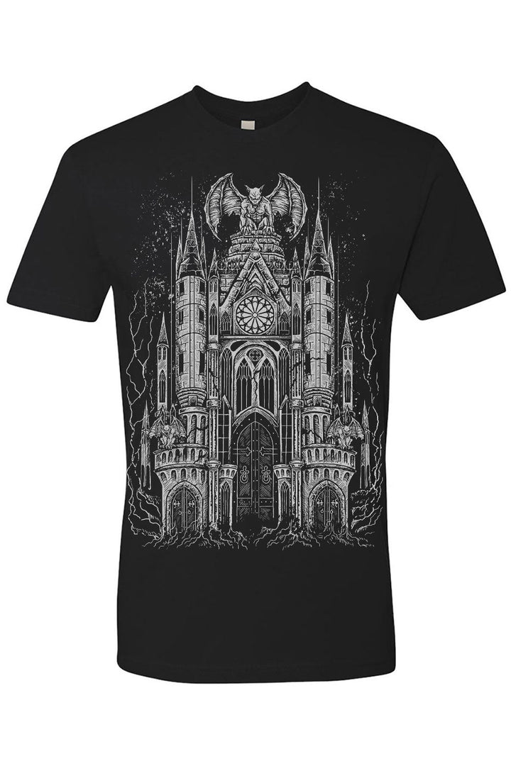 Gargoyle Cathedral T-shirt [METALLIC SILVER] - graphic t-shirt - VampireFreaks - VampireFreaks