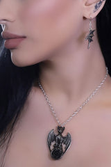 gothic bat cat necklace