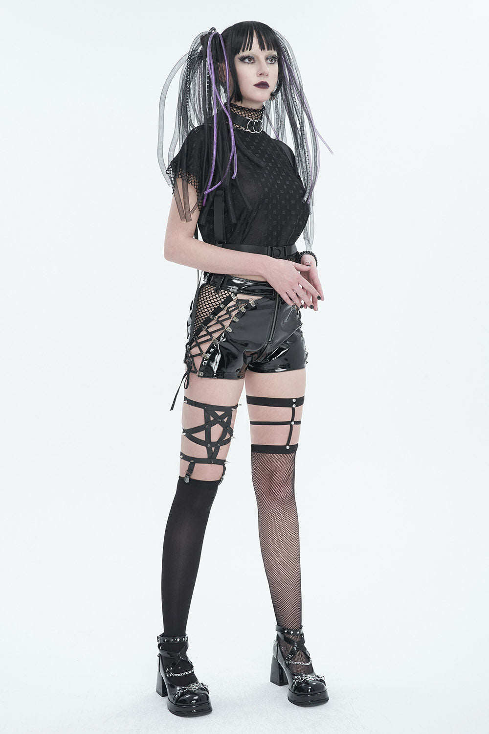 womens mismatched fishnet socks