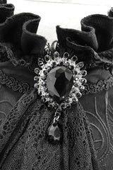 lace necktie with gemstone 