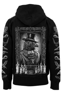 Victorian Goth Gentleman Crow Hoodie w/ Raven Sleeves