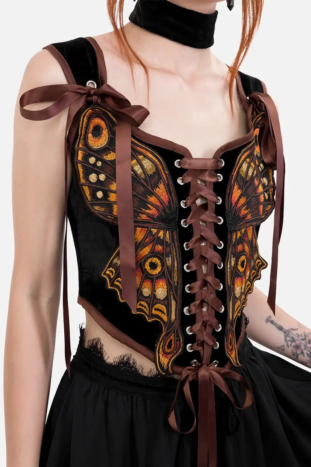 lace up dark fantasy corset top