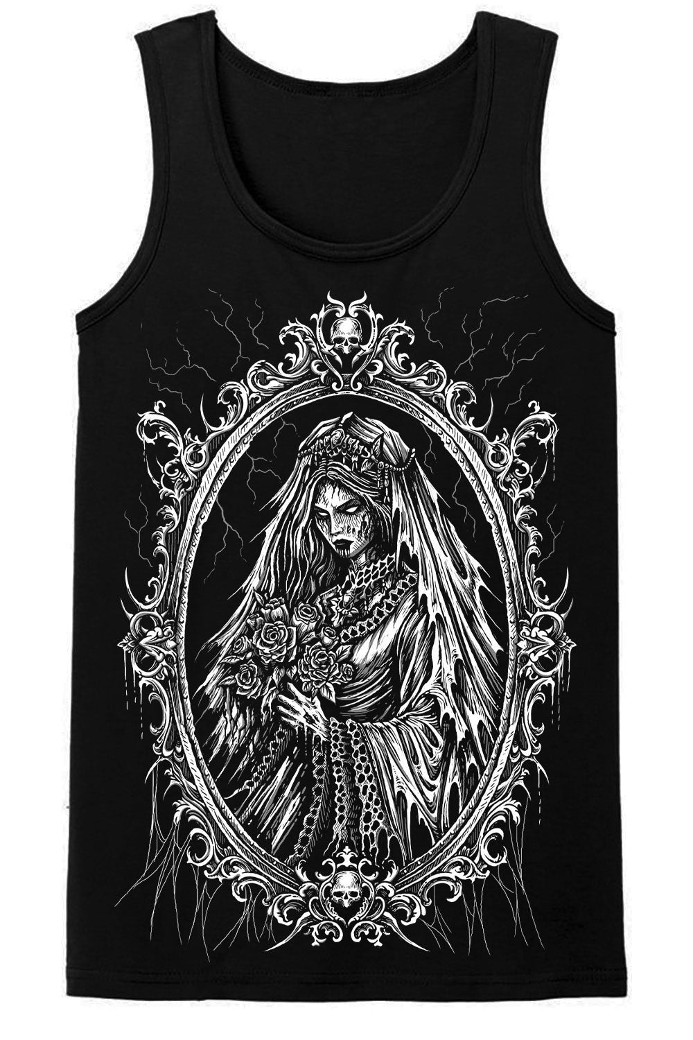 ride attraction inspired haunted mansion ghost bride tank top for men