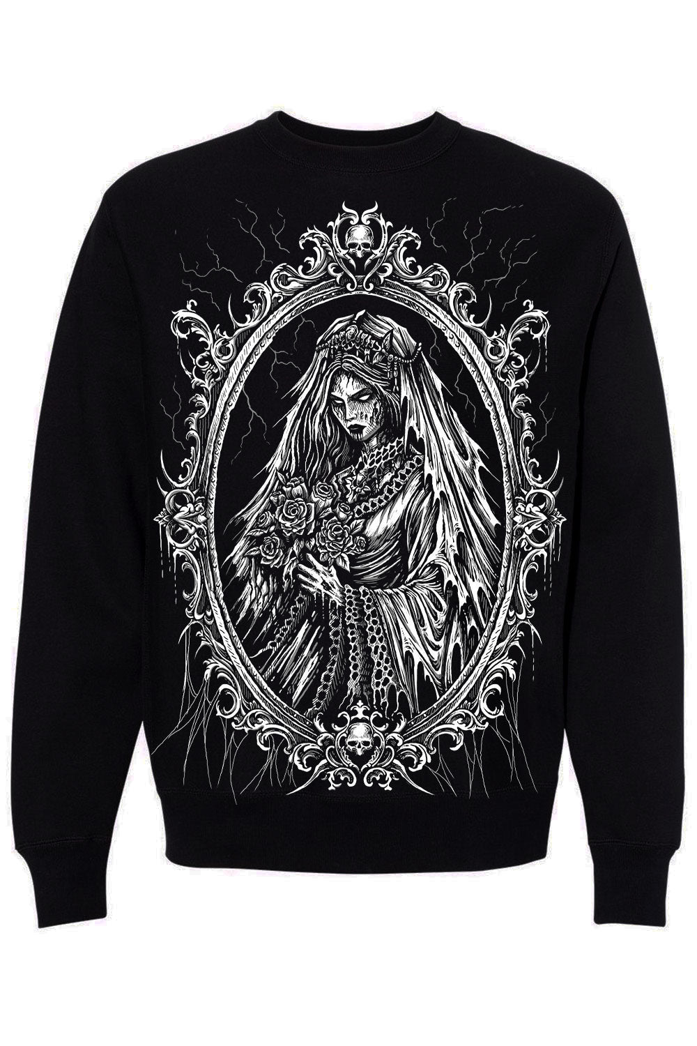 black cotton blended gothic haunted mansion bride sweater