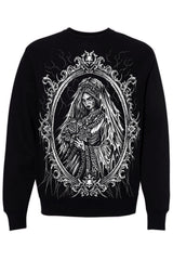 black cotton blended gothic haunted mansion bride sweater