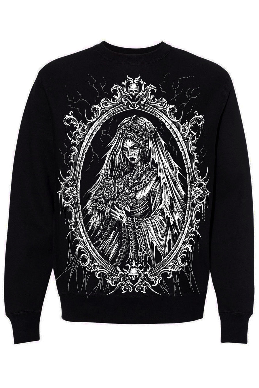 black cotton blended gothic haunted mansion bride sweater