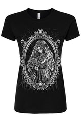 cameo frame haunted mansion ghost bride t-shirt