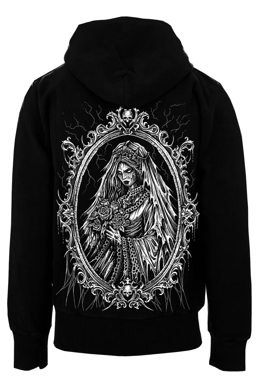 halloween haunted heavy metal graphic zip hoodie