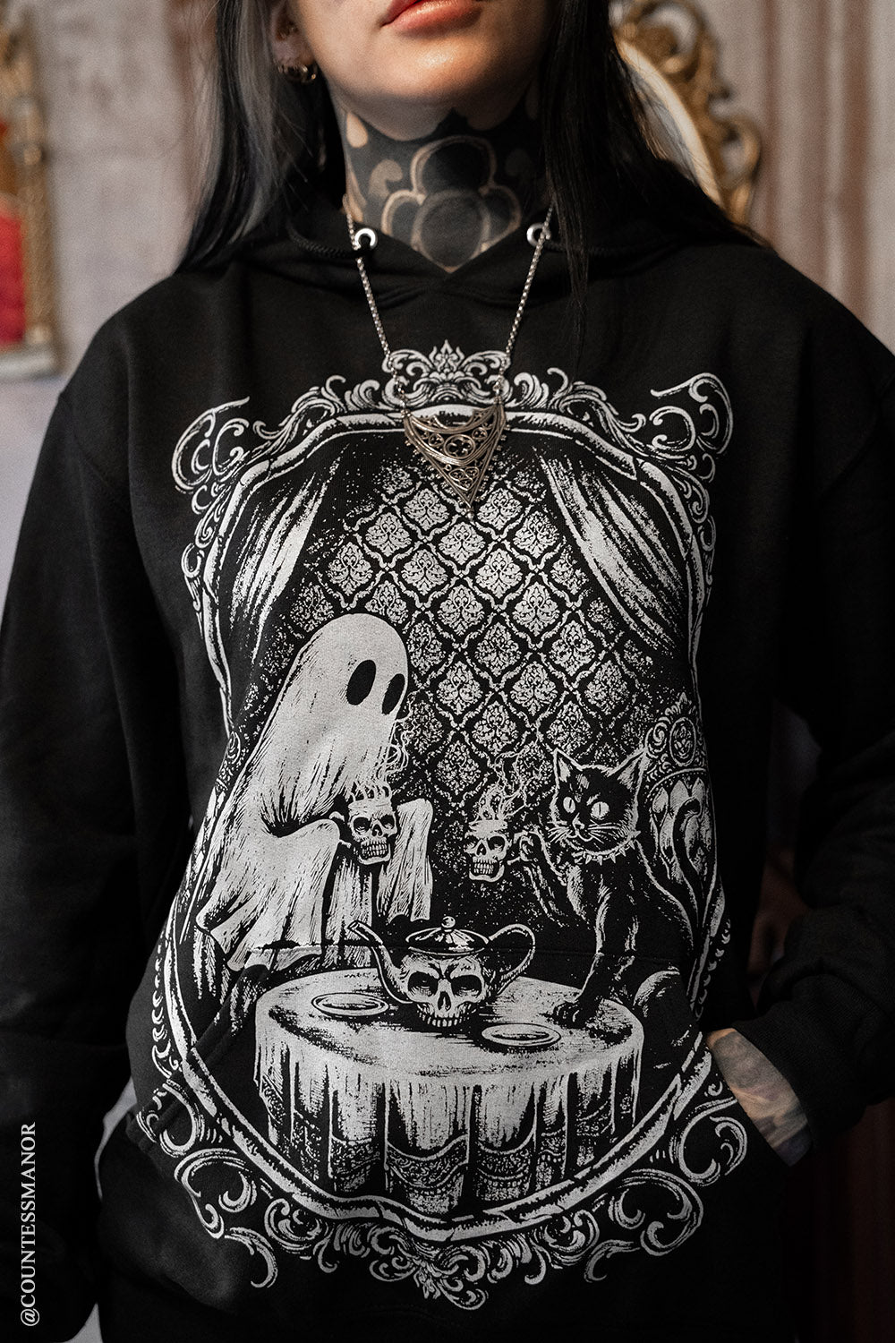 victorian goth ghost hoodie