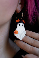 kawaii polymer clay ghost earrings